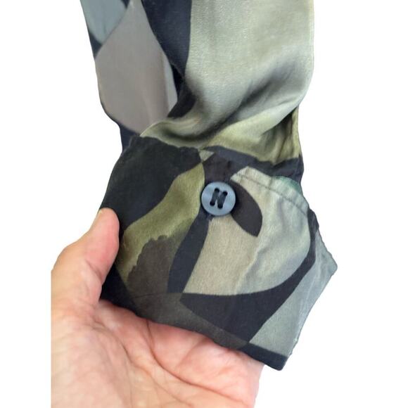 Palmer//Harding black/green graphic maxidress, 10, flowy, layered, artsy, wacky - Picture 6 of 8